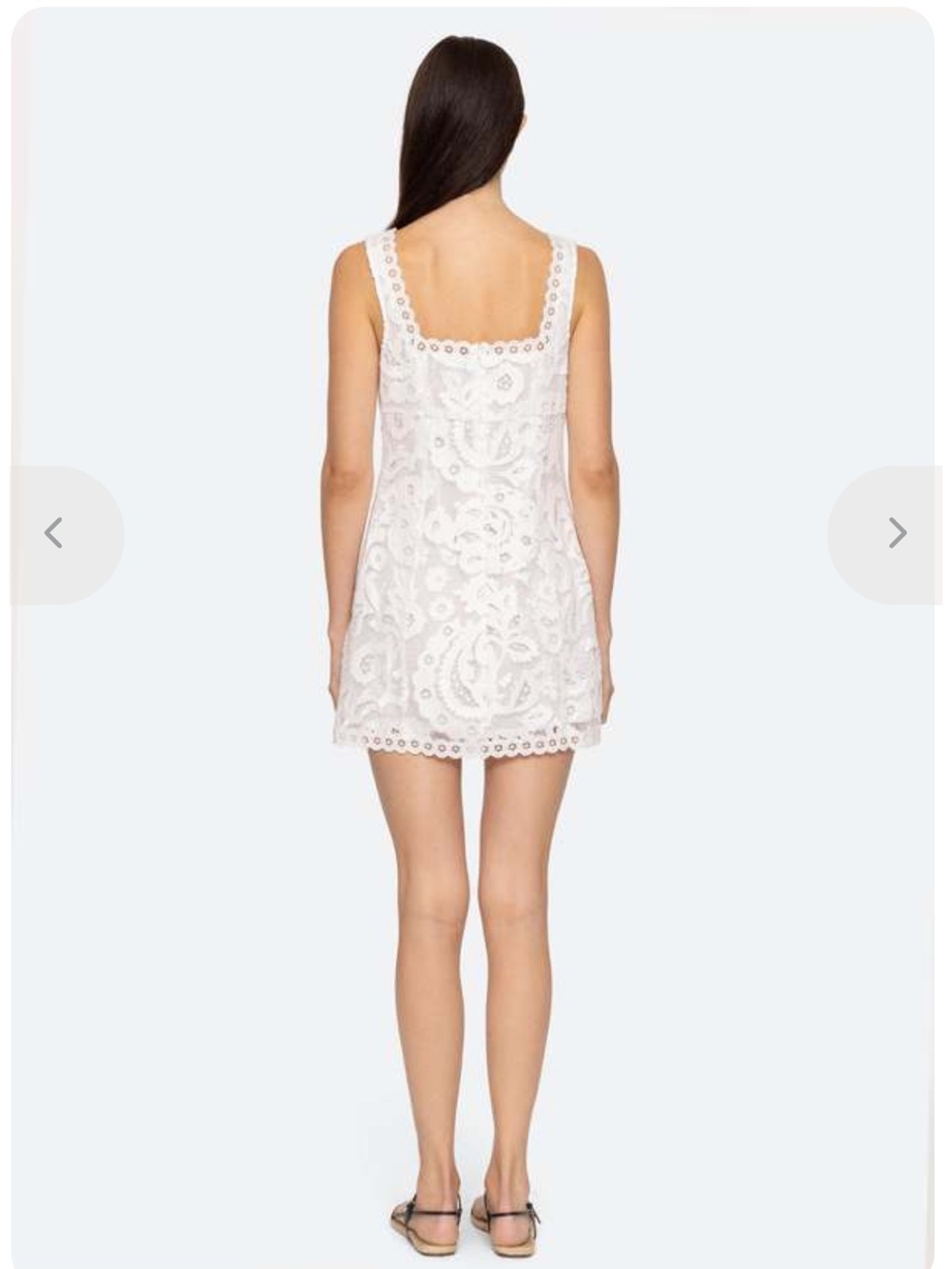 Sea New York White Eyelet Lace Square-Neck Mini Dress - Picture 4 of 9